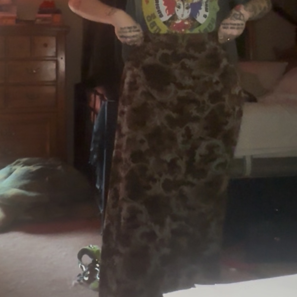 Brown and Blue Maxi Skirt